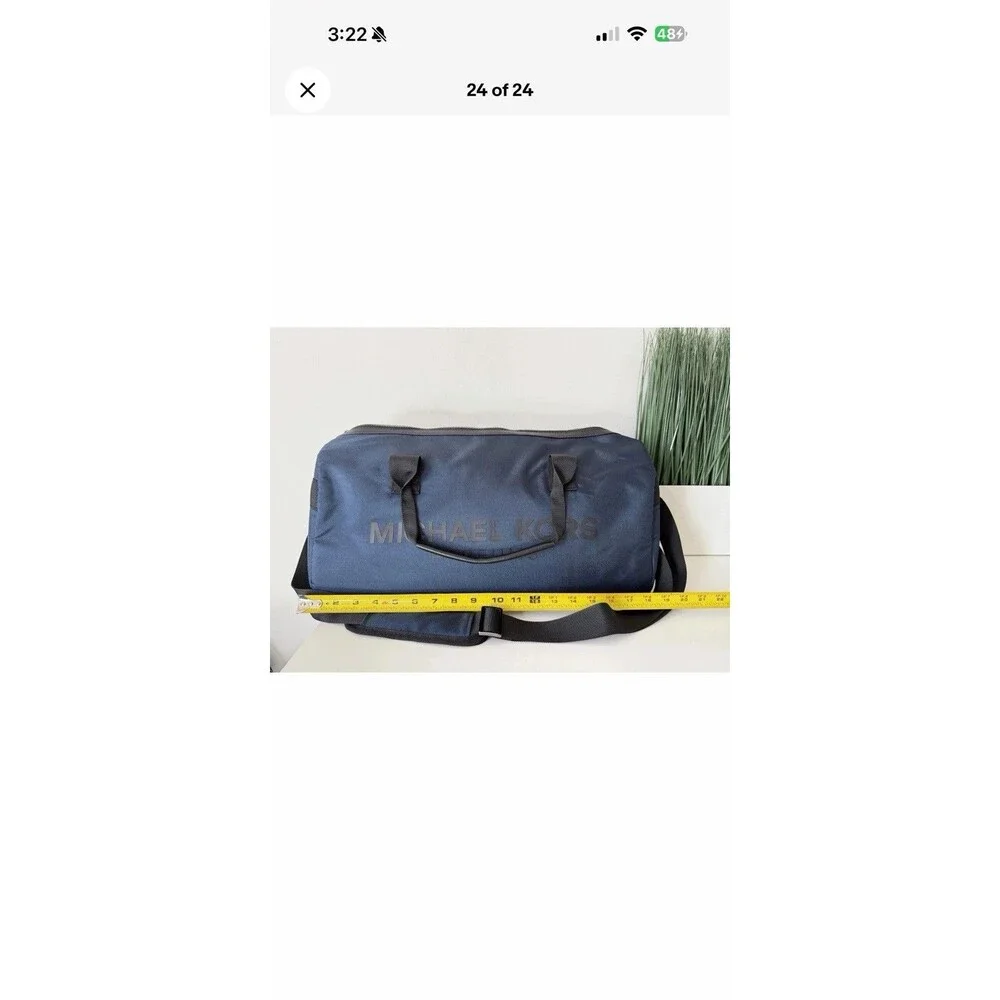 Michael Kors Parfums Duffle Dark Blue Overnight Shoulder Gym Weekender Bag
